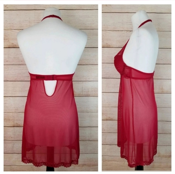 Marilyn Monroe S Red Sexy Halter Chemise Nightie - Picture 5 of 8